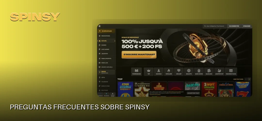 Preguntas frecuentes sobre Spinsy