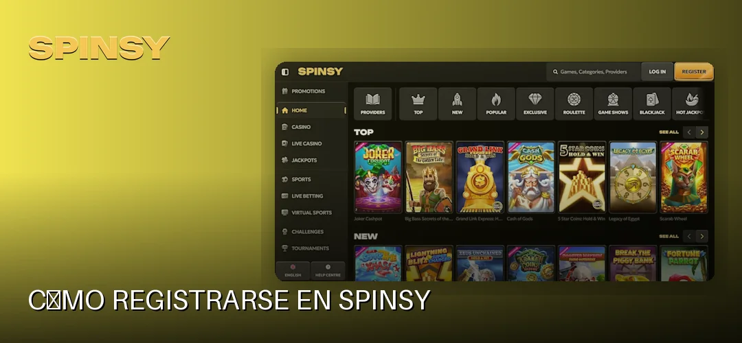 Cómo registrarse en Spinsy